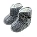 Koly Baby Winter Warm First Walking Shoes Bowknot Soft Sole Toddler Snow Boots (12-18months, Grey)