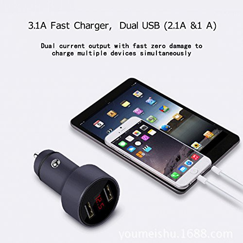 Caricabatterie Auto USB Doppio 60W Con QC3.0 - Adattatore Accendisigari 30W+30Veloce Per IPhone E Smartphone - YACSEJAO