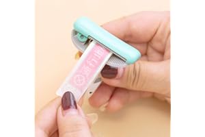 TITA-DONG Mini Portable Washi Tape Dispenser, Plastic Tape Cutter Tool, Candy Color Masking Tape Cutter Clip Type, Tapes Cutter Holder Stand for Home Office School, Random Color(Random Color)