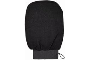 JUNE TECH Exfoliating Mitt Dual-Sided Deep Clean Exfoliating Scrubbing Gloves for Body Shower Gloves SPA Exfoliating Mitts Scrubs Away Ingrown Hair and Dead Skin for Women and Men (Black)