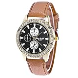 Hunpta@ Uhren, Armbanduhr Watch Zhou Lianfa Leather Watch Damen Diamond Britische Uhr