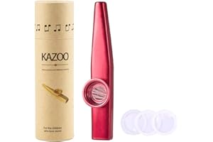 WANDIC Kazoo en alliage d'aluminium avec 3 membranes + boîte cadeau vintage - rouge (type 1)