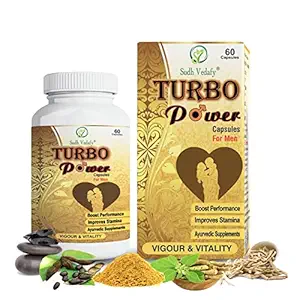 Sudh Vedafy Turbo Power Capsules, Ayurvedic Stamina Booster Enriched With Swarna Bhasma, Ashwagandha, Safed Musli, Shilajeet & 11 Other Powerful Herbs Extract For Men- 60 Capsules
