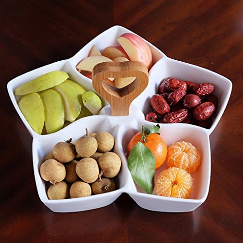 Ceramic Fruit Plate Multi - Dim Sum Pastry Box Dried Fruit Plate Cake ( Size : L )