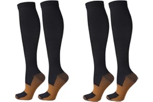 Zingso Calcetines de Compresión para Mujeres y Hombres de 20 a 25 mmHg, 2 Pares los Mejores Deportivos y Médicos Para Correr, volar, viajar, Enfermeras