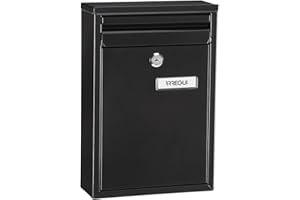 ARREGUI Zaguán E5754 Buzón Exterior de Acero Tamaño S (Correo DIN A5) | Buzón de Pared Pequeño | Buzón de Correo con Boca Trasera Recogecartas | Antilluvia | Fácil de Instalar | Negro