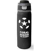 Coral High 800 ml Erkek &Ccedil;ocuk Siyah Beyaz Futbol Baskılı Pipetli ve Direkt İ&ccedil;im &Ccedil;elik Termos/Matara - 38558