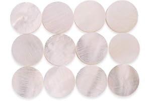 EUJGOOV 12Pcs Marcadores de Diapasón Inlays, White Pearl Shell Dot Inlays 6mm Fret Inlays para Diapasón de Guitarra