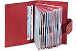 kartenetui herren carbon  Hochwertiges und Edles XXL Kreditkartenetui Kartenetui Visitenkartenetui rot Leder - 23 Fächer