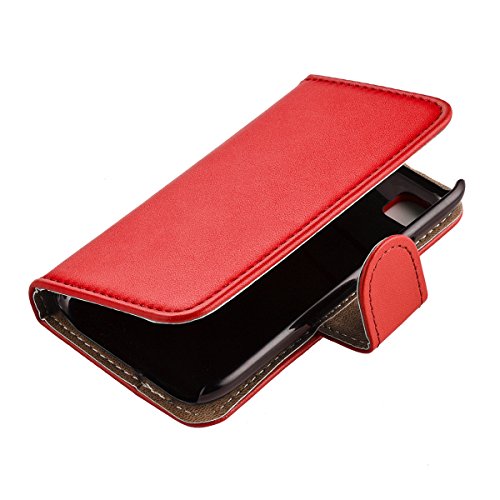 4in1 Billetera Funda para   - Samsung Galaxy GT-i9000 S Plus i9001 - Carcasa con Cierre magn  tico y Funci  n de Soporte  en Rojo   1x Protector de pantalla   1x L  piz