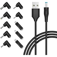 USB to DC Power Cable, Zolt Univeral 5V Power Cord DC 5.5 x 2.1mm barrel Jack Adapter with 10 Plugs, 5.5 x 2.5mm, USB Type C,