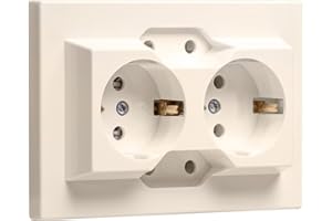 LATRANS Poczwórne gniazdo podtynkowe ze stykiem ochronnym, do wbudowania, stopień ochrony IP20 (5404 kremowe)