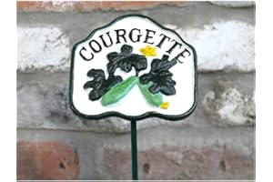 GIFTS DIRECT 2 U Metal Vegetable Markers Plants Labels Garden Decoration Sign Outdoor Ornament Veg Tags Heavy Duty (Courgette)