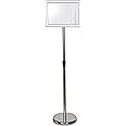 Adjustable Pedestal Poster Stand Aluminum Snap Open Frame Portrait and Landscape Display With Water Tank Base, sign holder display stand for floor, billboard stand A4 size