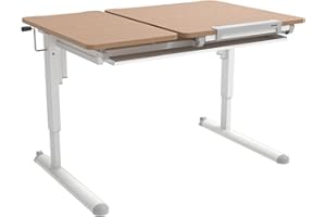 K KETTLER Schreibtisch Scrivania per Bambini e Ragazzi, Telaio da Tavolo Bianco Alpino/Piano in faggio, Normale