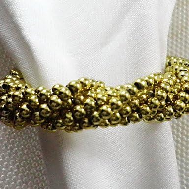 OSY Bracelet Shape Acrylic Napkin Ring, Dia4.2-4.5cm Set of 12, Random Color , gold