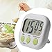 Produktbild A-szcxtop Digitaler Küchentimer Magnetischer Timer zählt und bis 0–99 min mit großem LCD-Display und 3 feste Weg für Aufwachen Alarm Kochen Yoga Gym Workout weiß