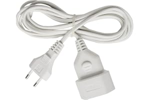 Brennenstuhl Cable alargador de plástico (Cable alargador para Uso en Interiores, Cable de 5m, con Enchufe Euro y Acoplamiento) Blanco