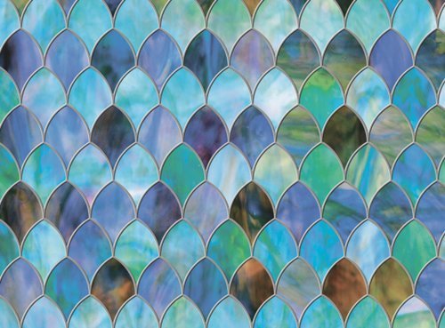 Brewster PF0718 Peacock Premium Privacy Film Door by Brewster