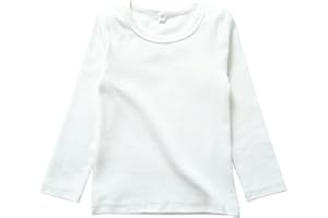 BINIDUCKLING Kinder Basic Rundhalsausschnitt Top Mädchen Junge Stretchy Langarm T-Shirt Schule Tee Baumwolle Warm Tops Alter 2-8 Jahre