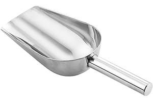 FMZRBNIH -Schaufel, Edelstahl-Küchenschaufel, Eisschaufel | Mehrzweck-Bar-Eismehl-Utility-Schaufel, Metall-Eisschaufel Für Süßigkeiten, Eiswürfel, Mehl, Zucker, Kaffeebohnen, Mehl, Popcorn, Silber