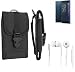 Produktbild Gürteltasche / Holster für Sony Xperia XZ, schwarz + Kopfhörer| extrem robuste Handyhülle Smarpthone Schutz Tasche Hülle outdoor / camping case - K-S-Trade(TM)