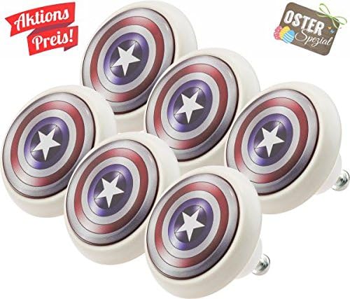 Furniture Knobs Assorted Set 0020 Kids Captain America 6 pcs Ceramic Vintage Style Ceramic Cupboard Decor Door Knobs Kitchen Cabinet Drawer Pulls Handles for Kids Nursery