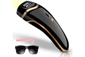 ECOMYLIFE Facial Hair Remover for Women, Flawless Facial Hair Remover, 5 Levels Laser Hair Removal Device, IPL Permanent Hair Removal for Genitals, Pubic Hair, Bikini Zone, Body (Black)