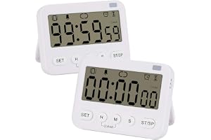 stonylab Digital Timerklocka, 2-pack Premium Multifunktionell Digital Klocka Nedräkningstimer Kökshändelsetimer med Larm, Mag