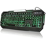 TEC.BEAN 7 Colors Backlit Gaming Keyboard USB Wired, Black (UK Layout)