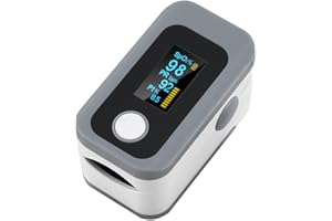 BESTYKS Pulsoximeter, Messung der Sauerstoffsättigung im Blut, Fingerpulsoxymeter Tragbarer Sauerstoffmonitor mit OLED-Bildschirm Inklusive Umhängeband (Grau)