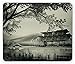 Price comparison product image Asian Mouse Pad, Long Exposure Chinese Spiritual Temple Religious Traditional Sacred Japanese Picture Print, Standard Size Rectangle Non-Slip Rubber Mousepad, Sepia