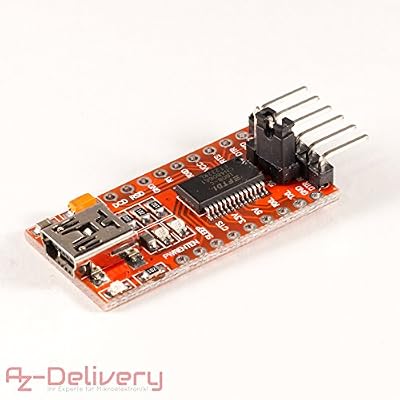 AZDelivery Adaptateur FTDI FT232RL USB à TTL Serial pour 3,3 V et 5 V pour Arduino PRO Mini TE203