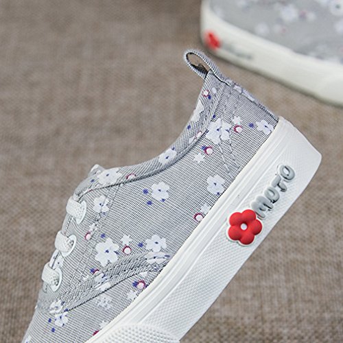 EOZY Kinderschuhe Mädchen Floral Canvas Schuhe Low-Top Sneakers - 7
