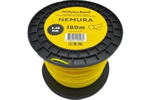 Nemura Fil Débroussailleuse Rond Ø: 2,40mm, L: 180m - Compatible avec d'autres marques - Haute durabilité - Qualité professionnelle - Marque Française