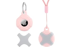 DLENP Anhänger Halter für AirTag, Silikon Schutz Hülle für AirTag mit Kinder Waschbar Kratzfest Schlüsselanhänger für Apple Air Tags Tracker,Airtag-Zubehör für Kinder,Schlüssel,Gepäck,Hunde (Rosa)