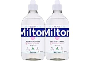 MiltonBaby Bottle Cleaner 500ml x 2, Teat White Milk Film Residue Remover Hygiene Household Desinfectant Wash for Sensitive Skin with Welari Thank You Card | (2pack)