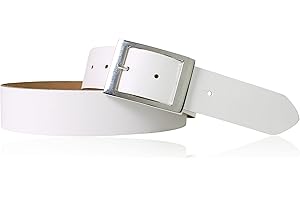 FRONHOFER Genuine Leather Belt 4 cm (1.5 in) Silver Buckle for Men, Women 17575