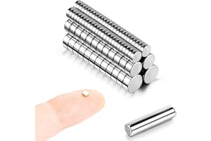 100 MEALOS Mini Magnets - 50pcs 3X1mm, 25pcs 4x2mm, 25pcs 5x2mm - Tiny Thin Magnets for Miniatures Small Model Hobby Crafts - Small Round Little Magnets Combo Pack