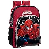 Mochila adaptable a carro Marvel Mochila Infantil Spiderman, 42 cm, Rojo