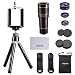 Produktbild Longruner 4 in 1 Camera Lens Kit,12x Telescope Camera Lens + 198 Degree Fisheye + 0.63x Wide Angle + 15x Macro + Mini Tripod & Phone Holder for iPhone 7 6/6s plus Samsung Huawei LA06