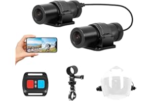 VSYSTO WiFi Helmkameras für Fahrrad Motorrad mit Fernbedienung, 150 ° Weitwinkel HD 1080P Vorder- und Hinterkamera wasserdichte Action Cam Fahrrad Dash Kamera, Loop-Aufzeichnung, G-Sensor