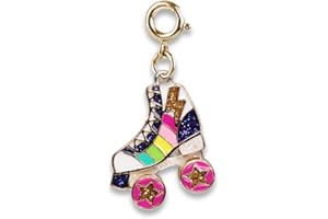 PIROIT Charm, ciondolo per braccialetti, collane di bigiotteria. Ciondolo con moschettone a forma di PATTINI A ROTELLE (3 cm). colori brillanti, rotelle in movimento