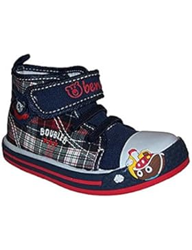 Benvolino Kinder Hausschuh mit Klettverschluss aus Leinen