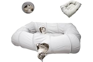 ERNAN Katzenspielzeug Katzentunnel.Faltbarer Katzen Tunnel, Bunny Tunnel,Spieltunnel & Krabbeltunnel für Kätzchen, Welpen, Kaninchen, kleine Hunde (Grey)