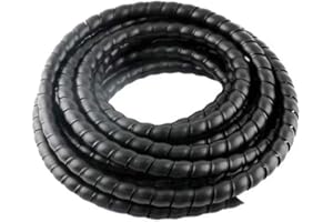 DERUIZ Cord Protector Hydraulic Hose Spiral Wrap Wire Protector Cable Management Tubing Wire Conduit Cover Guard Cable Organizer for Bike Housing Line(Black Length: 6.6ft/2meter Dia: Adaptable-1PIECE