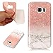 Price comparison product image KANTAS Silicone Marble Case for Samsung Galaxy S7 Cover Gradient Glitter Color Rose Gold White Design Rubber Gel Skin Case for Samsung Galaxy S7 Protective TPU Bumper Ultra Slim Fit Simple Stylish Shockproof Case for Samsung Galaxy S7
