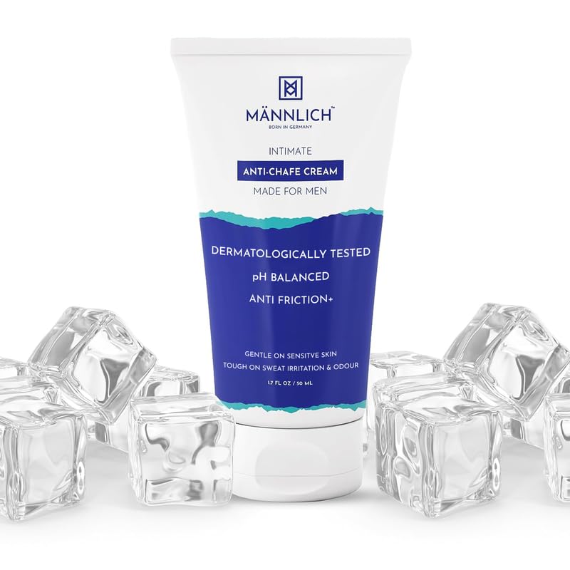 Mannlich Anti Chafing Cream for Men, Anti-Rash Cream for Intimate Areas, Reduces Inner Thigh Rashes from Sports and Fitness A