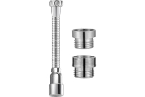 CRLLDPM 1 Stück Wasserhahn Verlängerung, 20cm Wasserhahn Verlängerung Spritzkopf, Küchenarmatur, Mit 2pcs Wasserhahn Adapter, Metall Wasserhahnadapter, Für Küchen, Bädern, Bars und Toilette