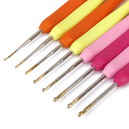 8 Größe Bunte Kunststoff Handgriff Metall Kopf Spitze Häkelnadel Nadel 1-2.75mm - 4